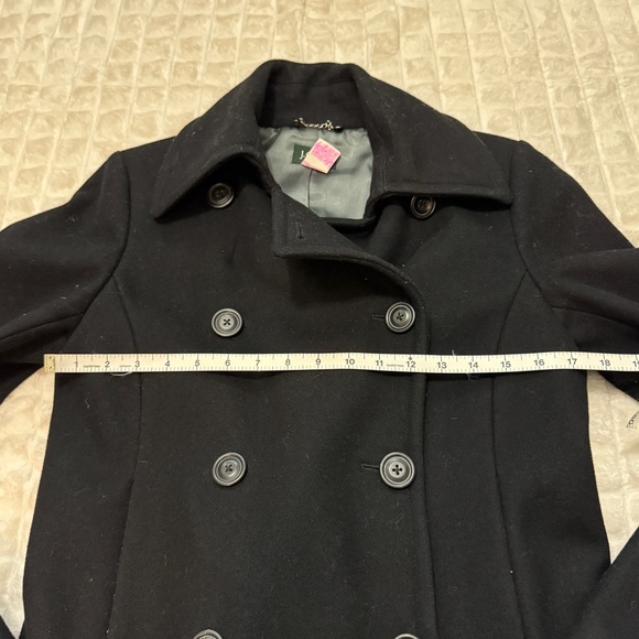 J Crew Small Black Melvin Wool Blend Pea Coat Peacoat Classic Preppy Vintage Y2K - Picture 4 of 7